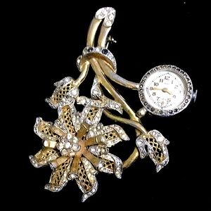🖤1960s 💕GALMOR watch brooch
